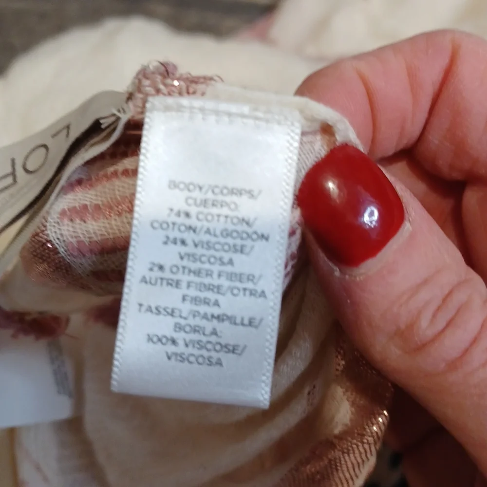 NWT Tassle Loft‎ Scarf Shawl Wrap Large